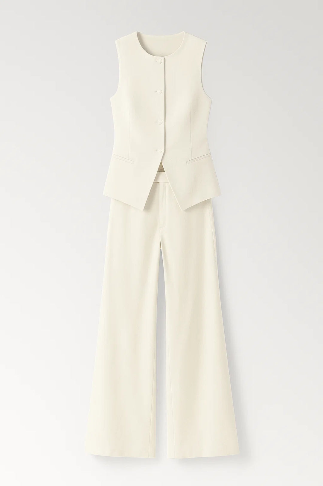 Women's Textured Fabric Set | Chic Sleeveless Top and Wide-Leg Pants 3