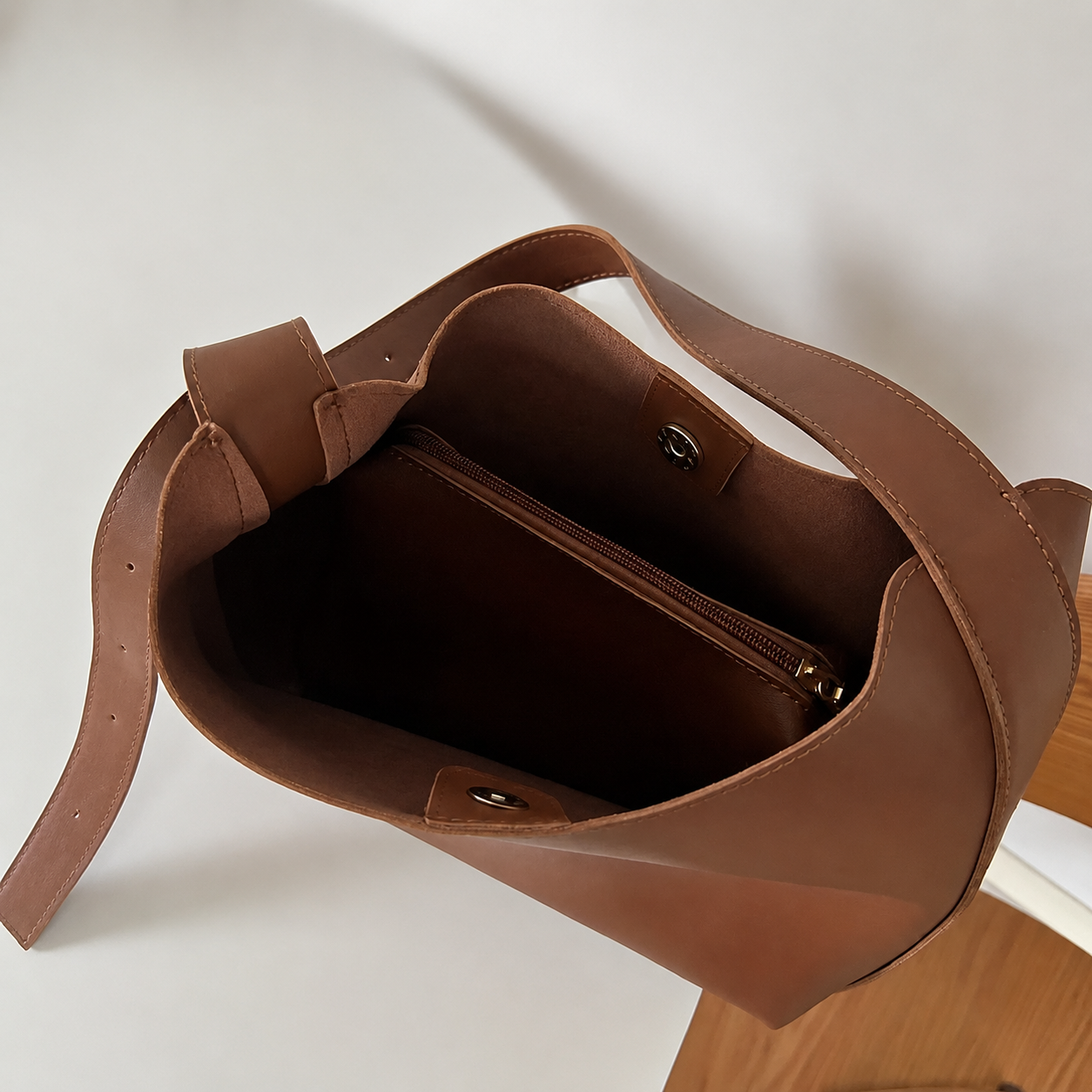 adjustable strap brown bag