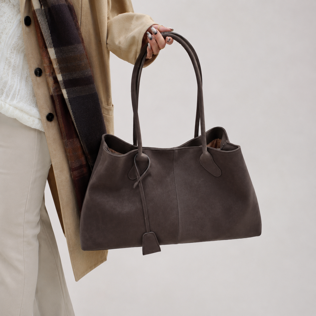 Women's Stylish Vegan Suede Shoulder Bag | Chic Versatile Handbag