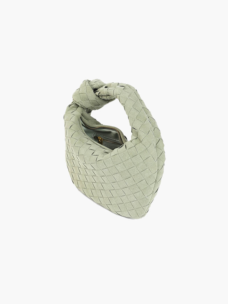 Women's Soft Suede Mini Bag | Elegant Braided Design with Knot Detail 7