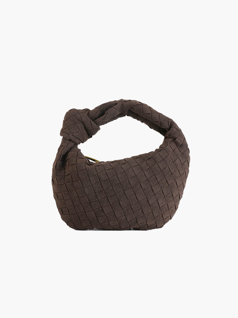 braided suede handbag