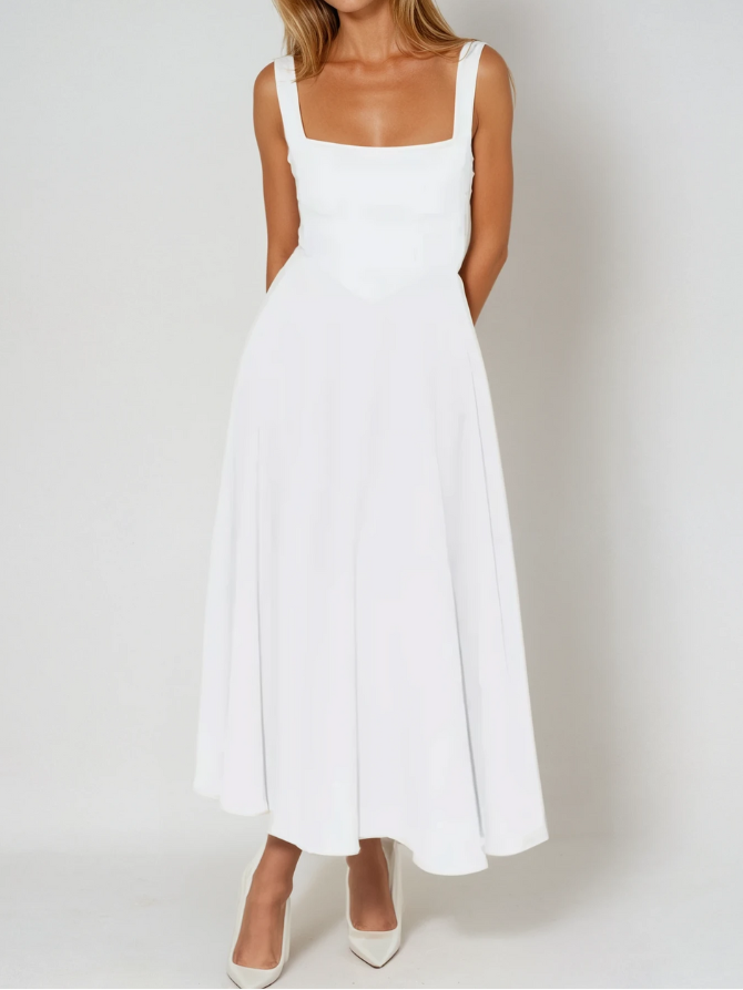 fitted bodice midi dress