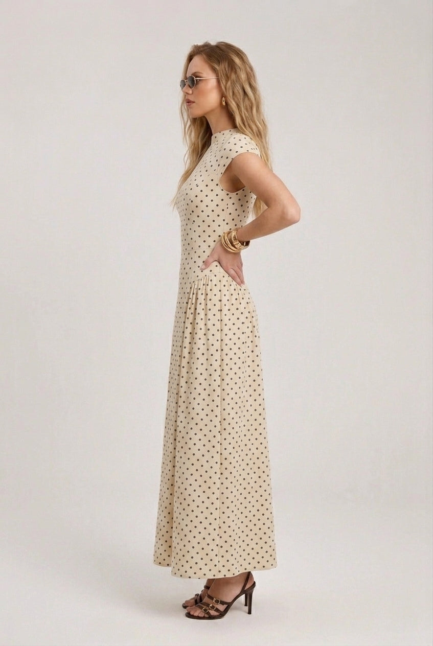 full skirt polka dot dress