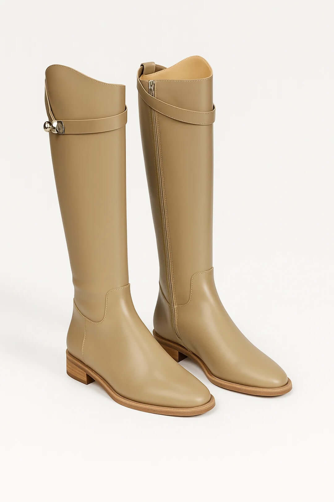smooth black tall boots