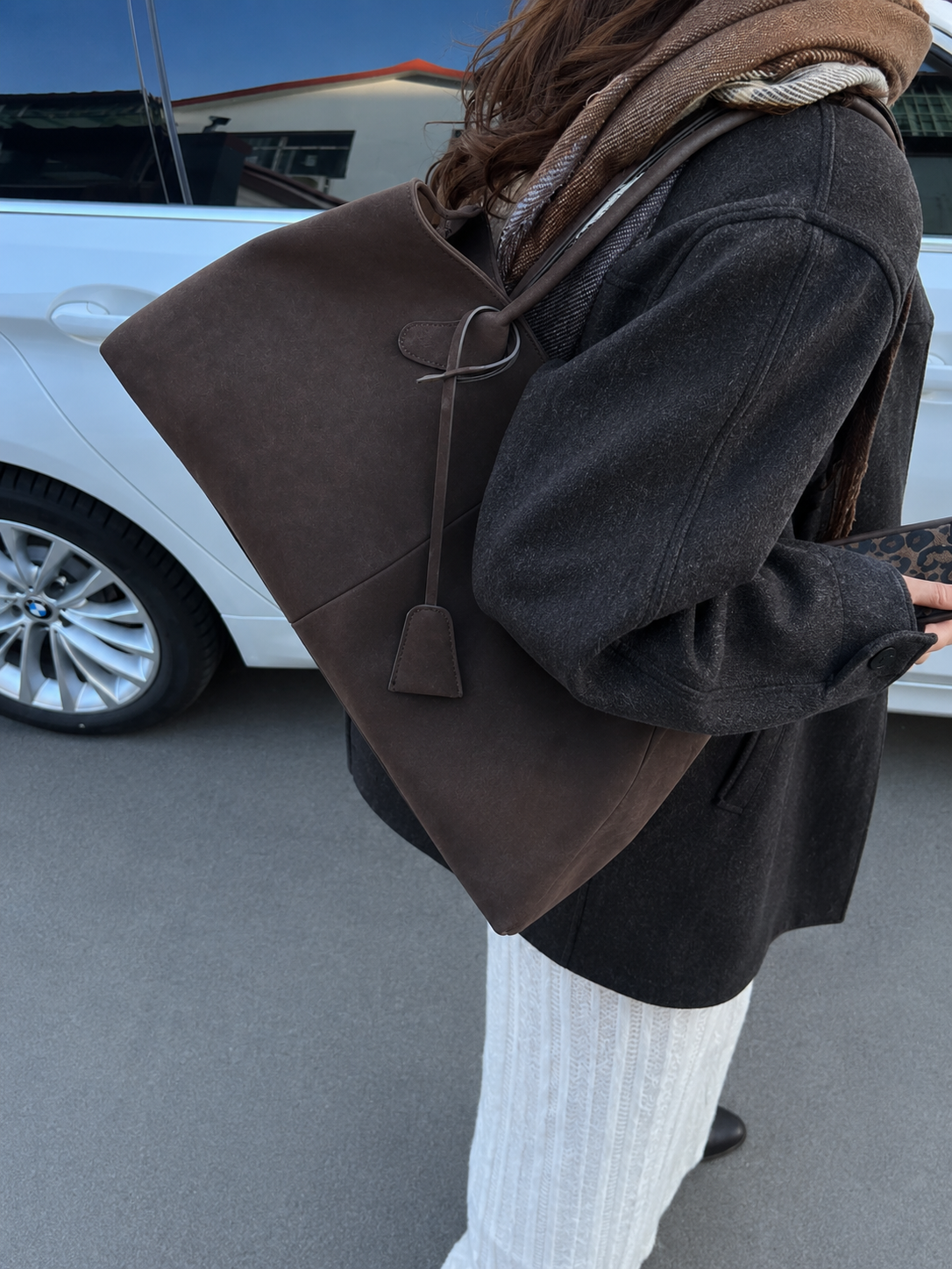 vegan suede everyday bag