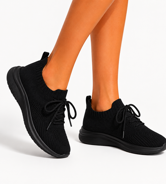 women black fabric sneakers