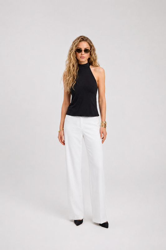women black high neck top