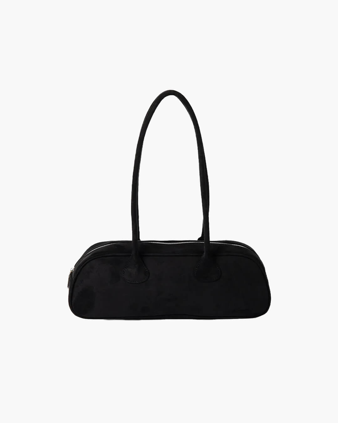 women black vegan suede shoulder bag