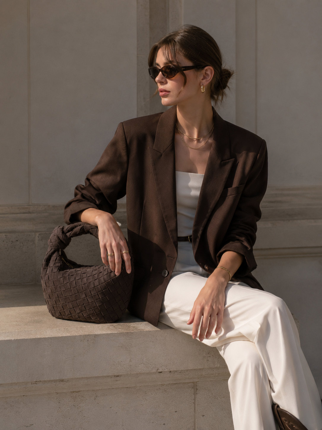 women coffee suede mini bag